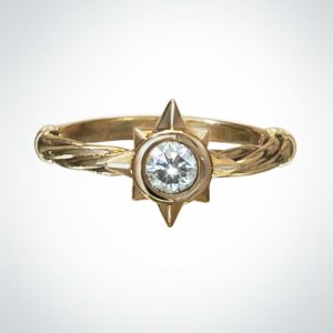 nautical star ring with gemstone
