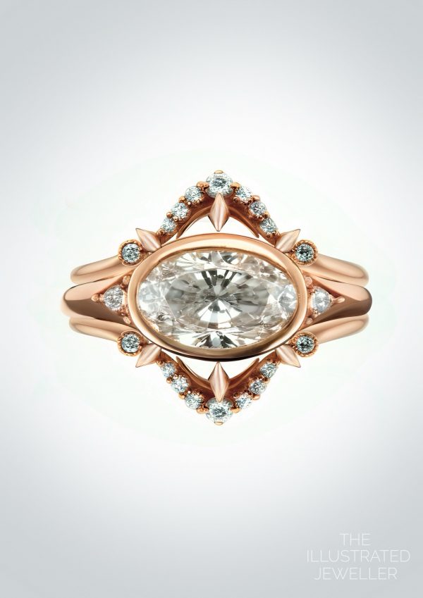 oval diamond bridal set