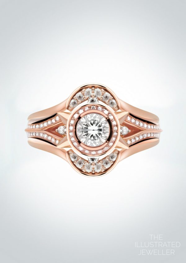 bridal stack diamonds and gold